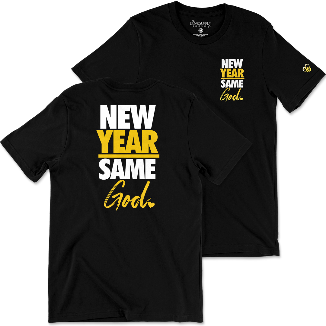 Men's New Year Tee - Black/White/Yellow Gold