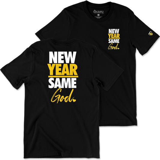 Men's New Year Tee - Black/White/Yellow Gold