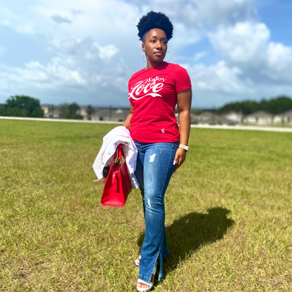 Women's EL Tee - Red & White