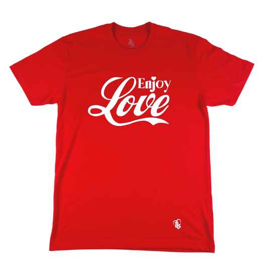 Camiseta de hombre "Enjoy Love" (Rojo/Blanco) - Colección Enjoy Love