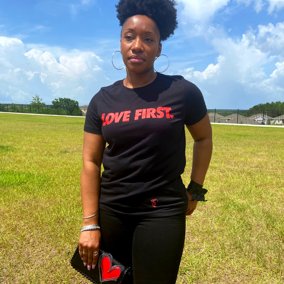 Women's LF Tee - Black & Red