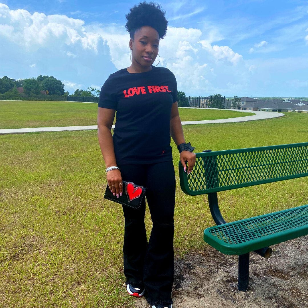 Women's LF Tee - Black & Red